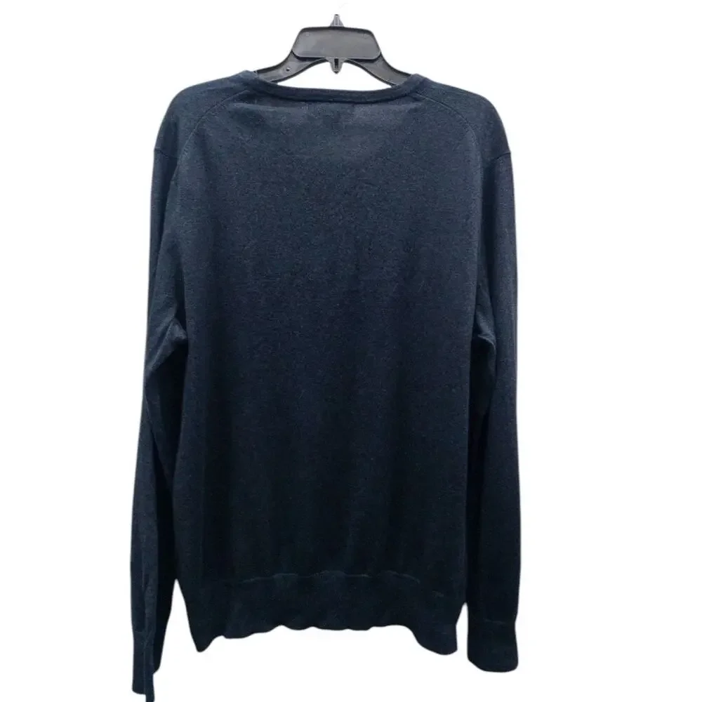 Banana Republic Silk Cotton Cashmere V Neck Sweater Navy Blue Men's Size Large